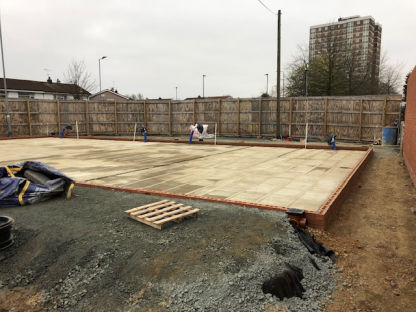 Block and beam floor installation